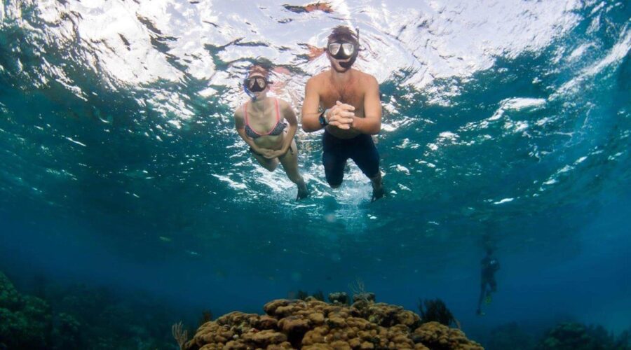 Man and woman snorkelling